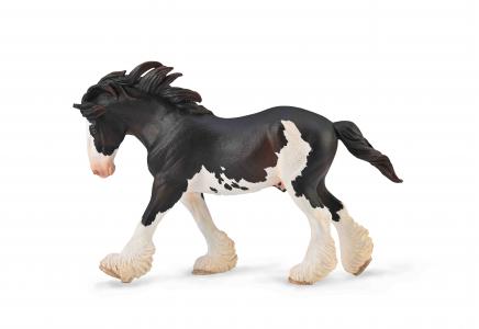 CollectA Pferde Ma�stab 1:12: CollectA Clydesdale Hengst Schwarz Sabino 88981