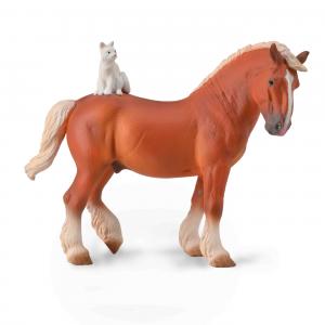 CollectA Horse Collection: CollectA Draft Horse with Cat 88916