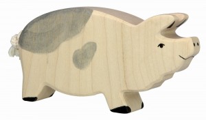Holztiger Figuren auf dem Bauernhof: Holztiger Eber gefleckt 80068
