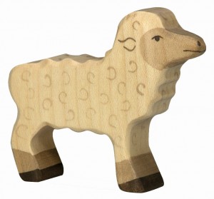 Holztiger Figuren auf dem Bauernhof: Holztiger Lamm 80076
