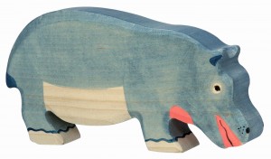 Holztiger Figuren in der Wildnis: Holztiger Nilpferd fressend 80161