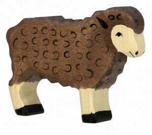 Holztiger Figuren auf dem Bauernhof: Holztiger Schaf st