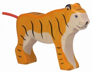 Holztiger Figuren auf dem Bauernhof: Holztiger Tiger stehend 80136