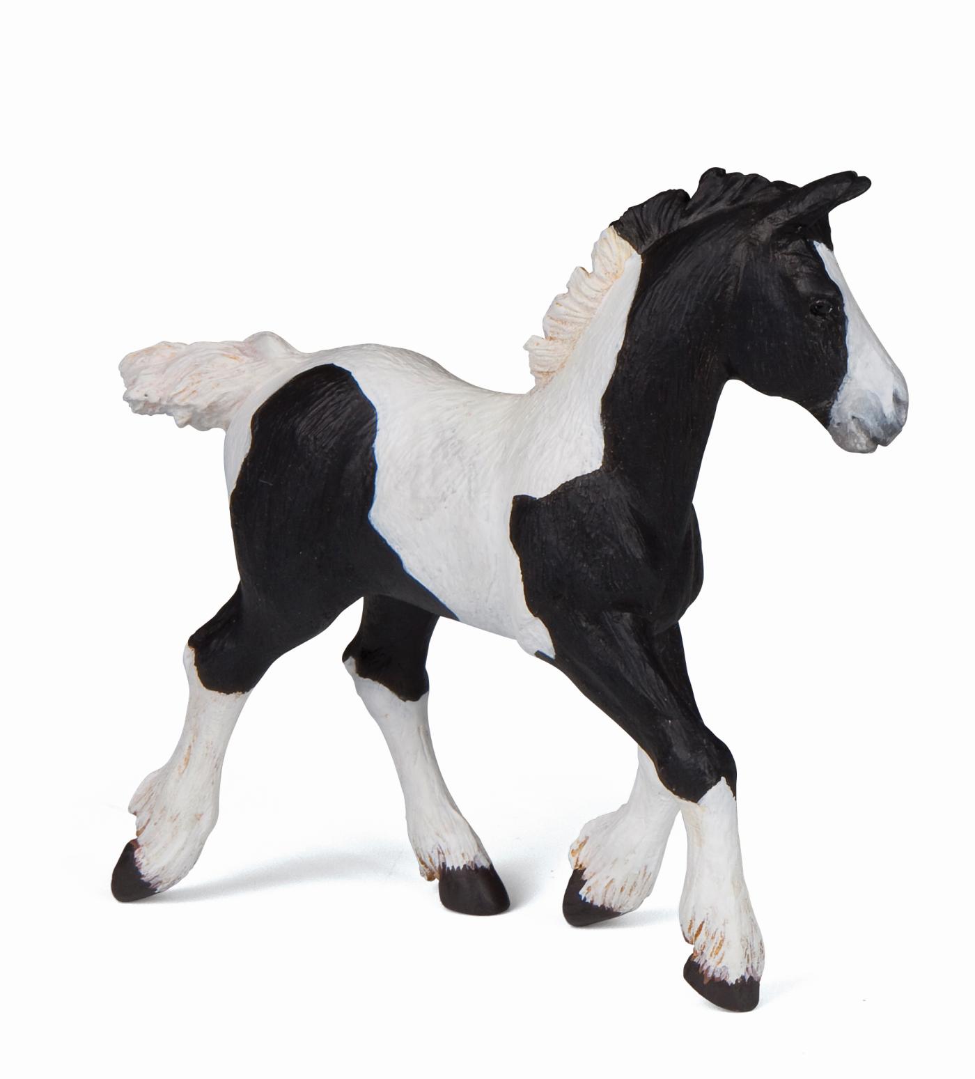 Papo Black piebald cob foal 51508 approx.10x9cm