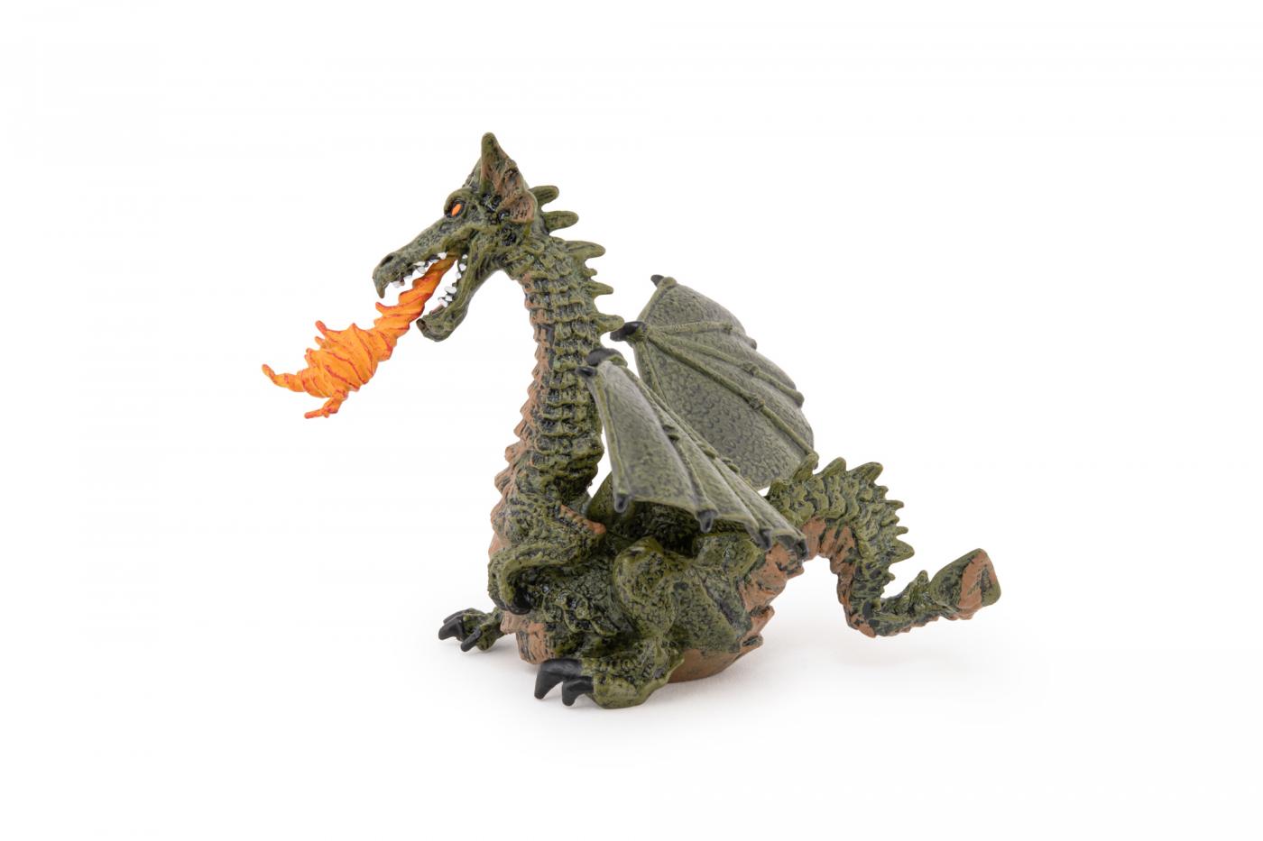 Fantasy World Model 39025 Green Winged Dragon with Flame figure Papo 