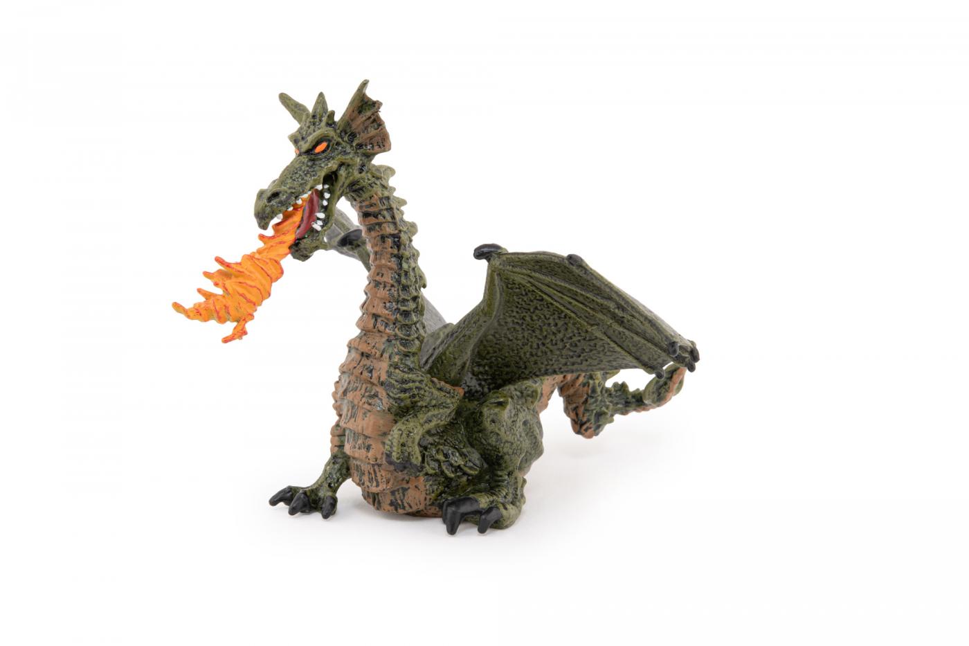Fantasy World Green Winged Dragon with Flame figure Papo Model 39025 