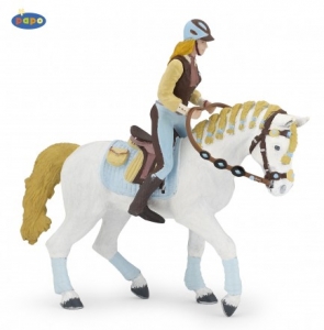 Papo 51545 Horse the rider fashion blue with tabs spielzeug-guenstig.de