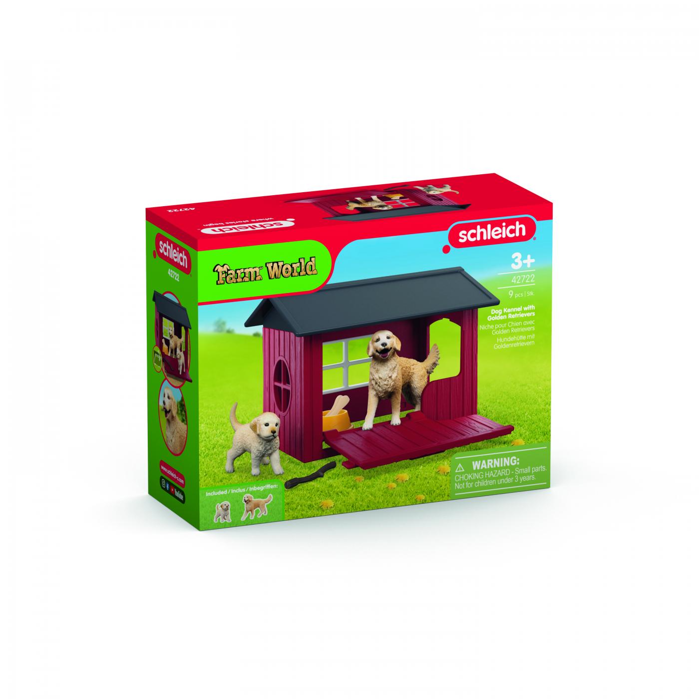 Schleich Dog kennel with golden retrievers  42722
