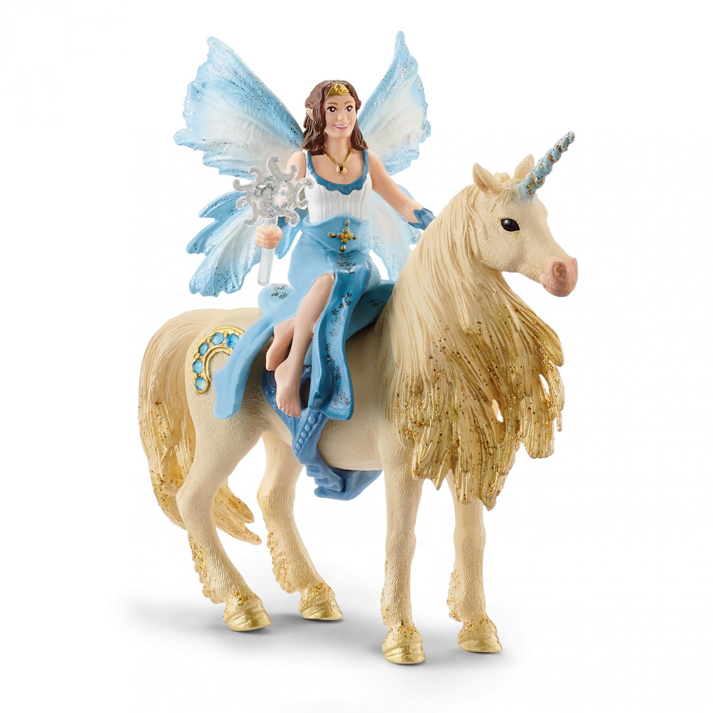 Schleich Elves: Schleich Eyela's ride on gold unicorn 4