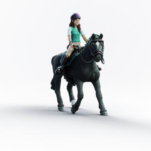 Schleich Horse Club Horses: Schleich Lisa with horse Storm  42712