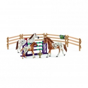 Schleich Pferde: Schleich Set Turnier-Training und Pferde Appaloosas 42433