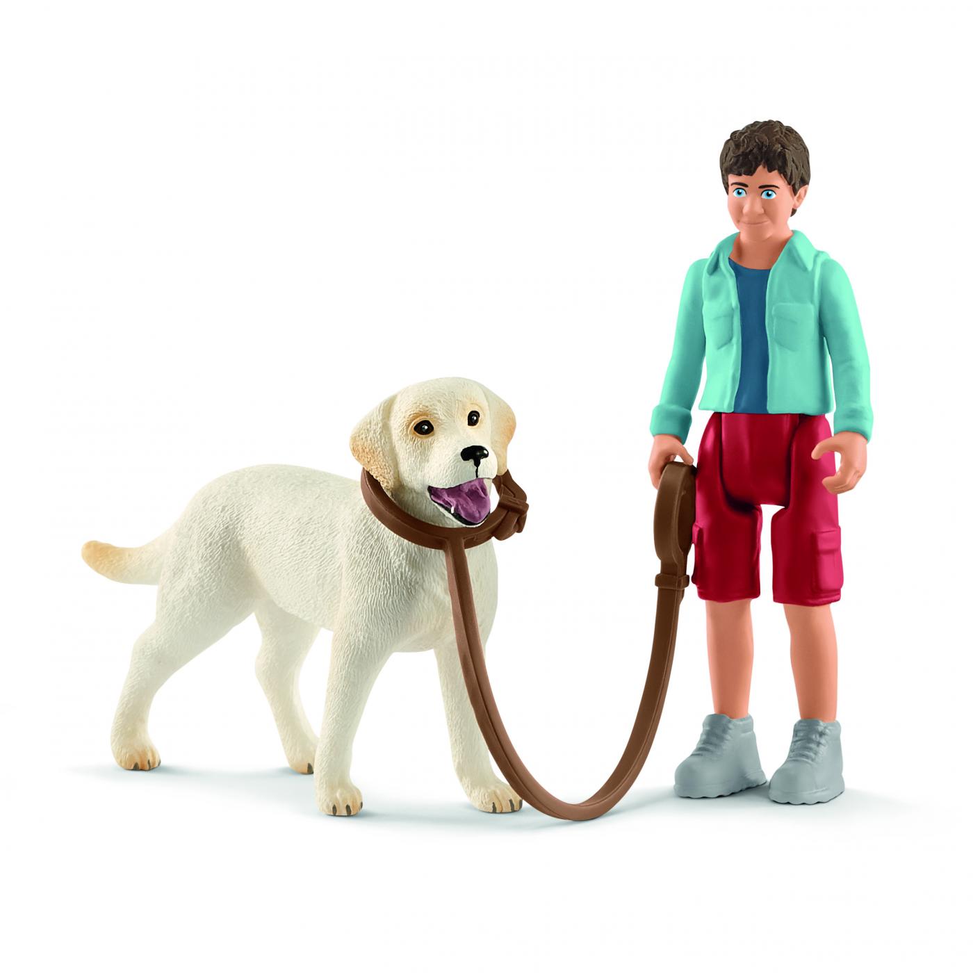 Schleich Bauernhoftiere Schleich Spaziergang mit Labrador Retriever 42478