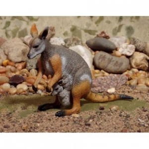 Animals of Australia Felsk�nguru mit Baby 75451 ca.12x10cm