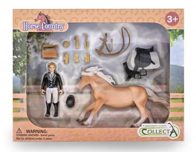 CollectA Turnierreiterin Leona mit Pferd und Pflegezubeh�r im Fensterbox 84321