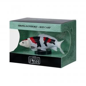 Mojo Showa-Sanshoku-Koi Figur in einer Vitrine 381121