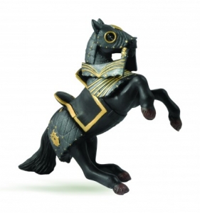 Papo Schwarzes Pferd mit R�stung 39276 ca.14x4.5cm